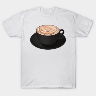 Halloween Cappuccino Art, jack o'lantern face T-Shirt